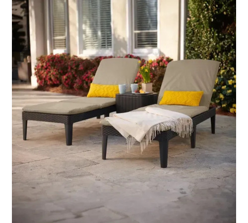 Шезлонг Keter Jaipur з матрацом, 187,5 х 58,2 х 29 см - коричневий