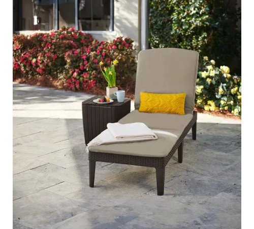 Шезлонг Keter Jaipur з матрацом, 187,5 х 58,2 х 29 см - коричневий