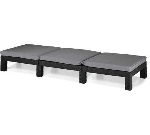 Шезлонг Keter Daytona Deluxe з матрацом, 195 х 65 х 25,5 см - графіт