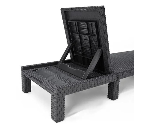 Шезлонг Keter Daytona Deluxe з матрацом, 195 х 65 х 25,5 см - графіт