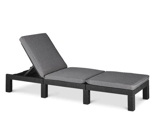 Шезлонг Keter Daytona Deluxe з матрацом, 195 х 65 х 25,5 см - графіт