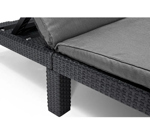 Шезлонг Keter Daytona Deluxe з матрацом, 195 х 65 х 25,5 см - графіт