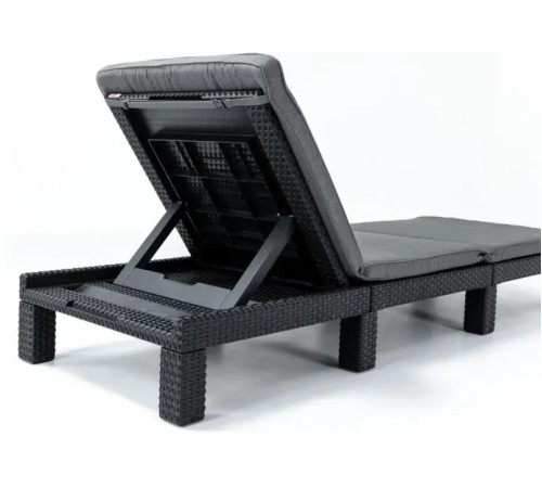 Шезлонг Keter Daytona Deluxe з матрацом, 195 х 65 х 25,5 см - графіт