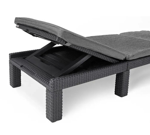 Шезлонг Keter Daytona Deluxe з матрацом, 195 х 65 х 25,5 см - графіт