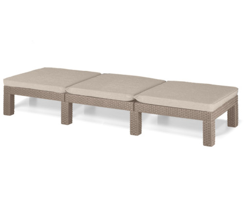Шезлонг Keter Daytona Deluxe з матрацом, 195 х 65 х 25,5 см - капучино