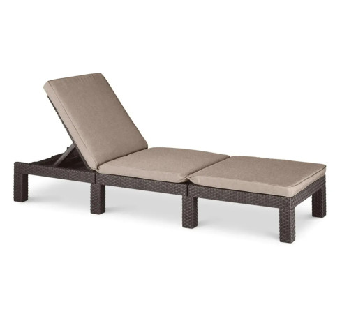 Шезлонг Keter Daytona Deluxe з матрацом, 195 х 65 х 25,5 см - коричневий