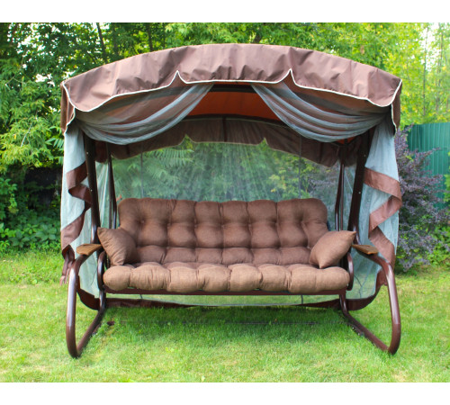 Тент з москітною сіткою Greengard для садової гойдалки Аланія, коричневий