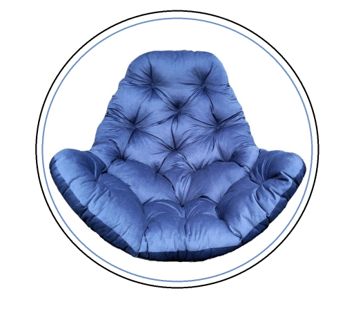 Подушка для крісла-кокона Greengard, 130 х 110 х 8 см, синя