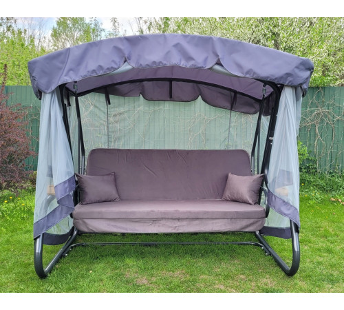 Тент москітною сіткою Greengard для садової гойдалки Чорна перлина, Граф, сірий