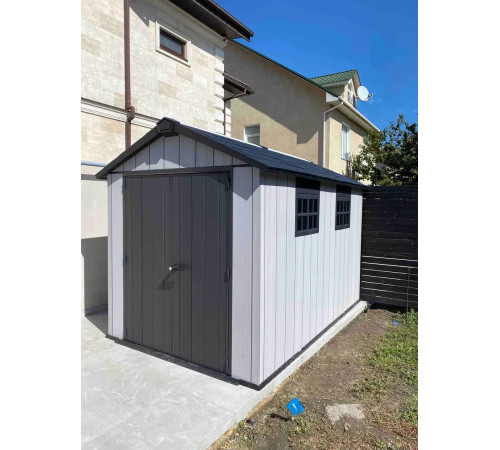 Будиночок садовий Keter OAKLAND 7511 229см х 350 х 242 см, коричнево-сірий