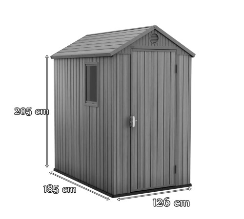 Будиночок садовий Keter Darwin 185 х 126 х 205 см, коричневий