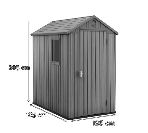 Будиночок садовий Keter Darwin 185 х 126 х 205 см, сірий