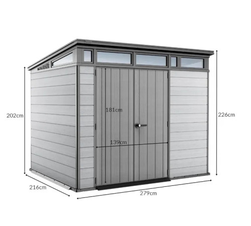 Будиночок садовий Keter Signature Pent 279 х 216 х 226 см, коричневий