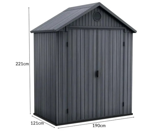 Будиночок садовий Keter Darwin 121 х 190 х 221 см, сірий