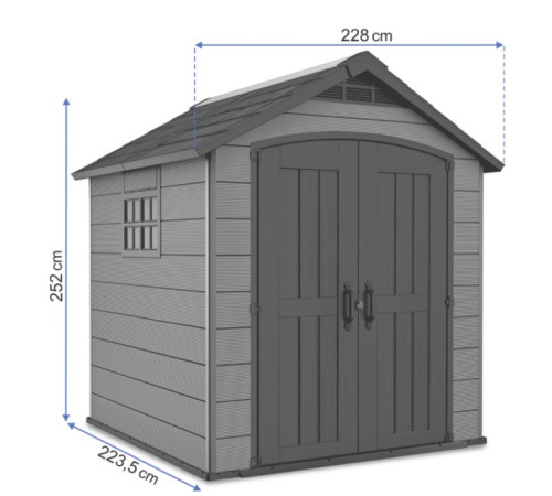 Будиночок садовий Keter Premier 759 228 х 223 х 252 см, сірий
