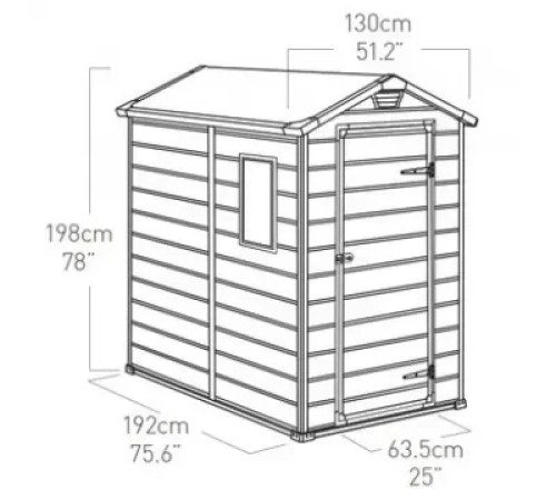 Будиночок садовий Keter MANOR 130 x 192 x 198 см, бежевий