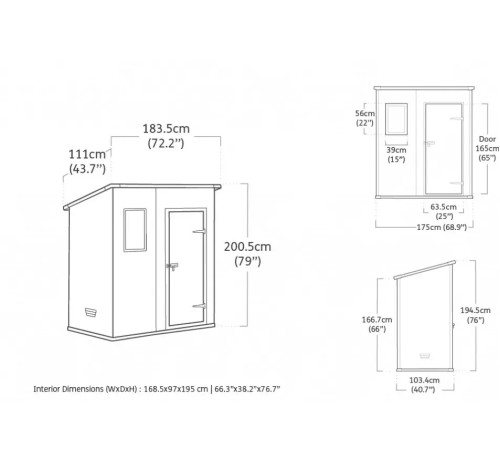 Будиночок садовий Keter MANOR PENT 183 х 111 х 200,5 см, бежевий