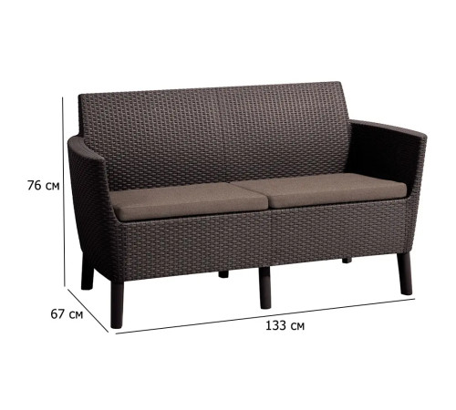 Диван садовий Keter Salemo 2-місний, коричневий