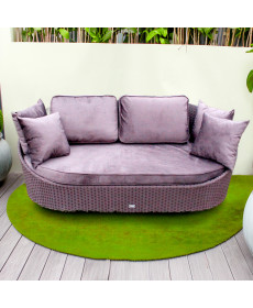 Диван садовий Greengard Корсіка 2-місний з подушками, фіолетовий