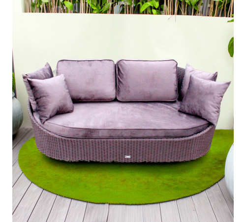 Диван садовий Greengard Корсіка 2-місний з подушками, фіолетовий