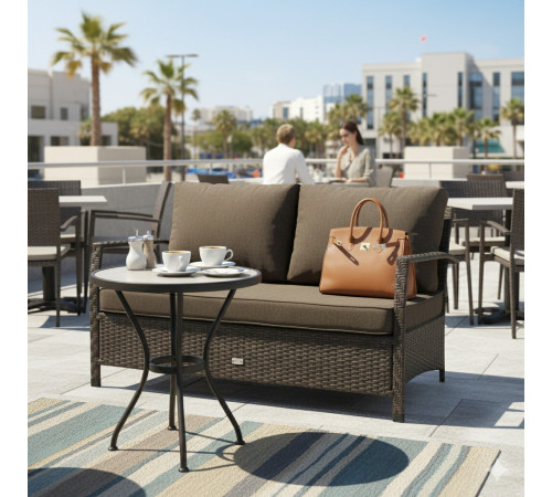 Диван садовий Greengard Крокодил 2-місний з подушками, коричневий