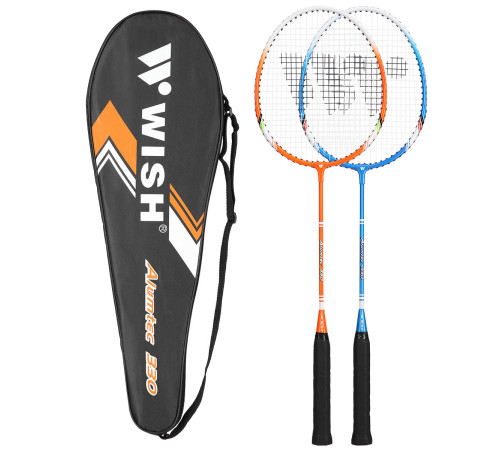 Ракетки для бадмінтону WISH ALUMTEC 330K, блакитно-оранжеві