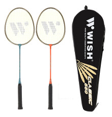 Ракетки для бадмінтону WISH ALUMTEC 550K 72 мм, блакитно-орнажеві
