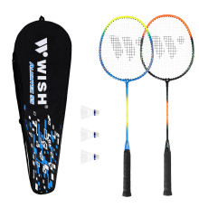 Ракетки для бадмінтону WISH ALUMTEC 55K, блакитно-оранжеві