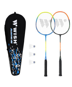 Ракетки для бадмінтону WISH ALUMTEC 55K, блакитно-оранжеві