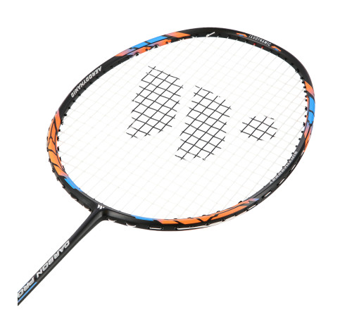 Ракетка для бадмінтону WISH CARBON PRO 67, чорно-оранжева