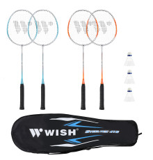 Ракетки для бадмінтону WISH STEELTEC 416, блакитно-оранжеві