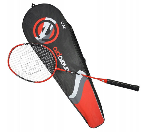 Ракетка для бадмінтону ENERO PRO 32, чорно-червона