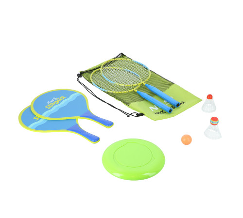 Набір для бадбінтону та тенісу з фрисбі NILS NRZ053, блакитно-зелений