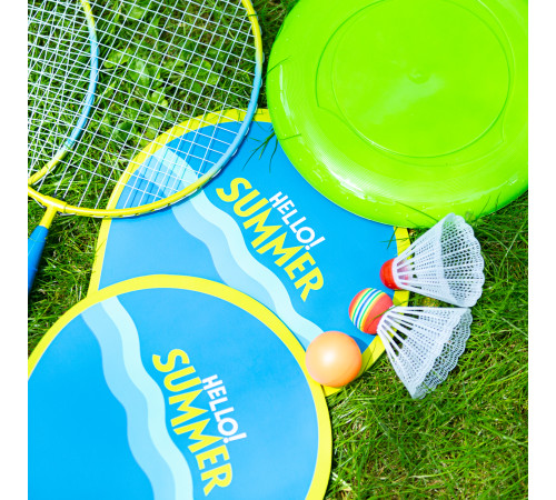 Набір для бадбінтону та тенісу з фрисбі NILS NRZ053, блакитно-зелений
