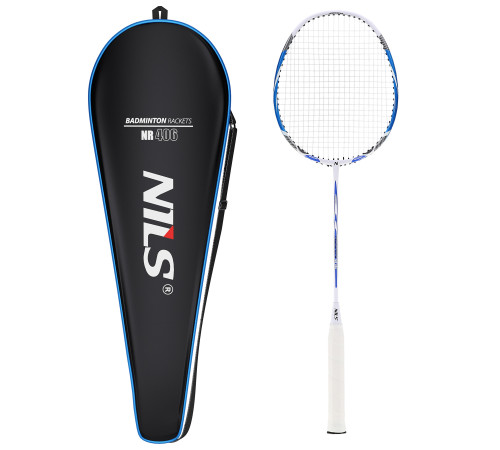 Ракетка для бадмінтону NILS NR406 CARBON, синьо-біла