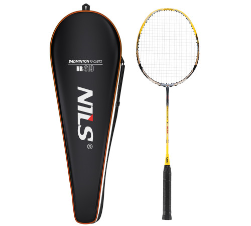 Ракетка для бадмінтону NILS NR419 CARBON, жовто-червона