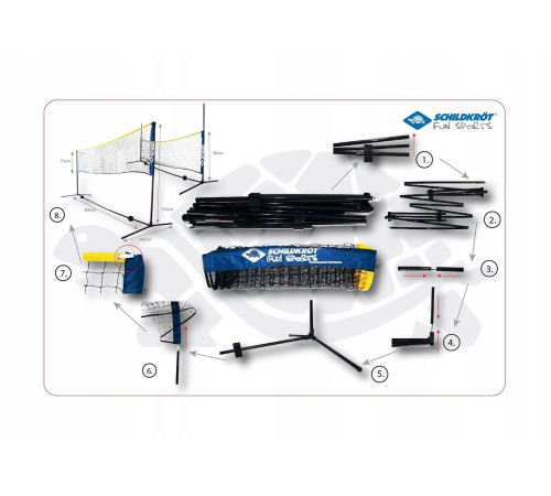 Сітка для бадмінтону, тенісу та волейболу регульована Schildkrot 300 см