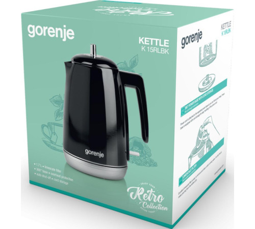 Електрочайник GORENJE K 15 RLBK