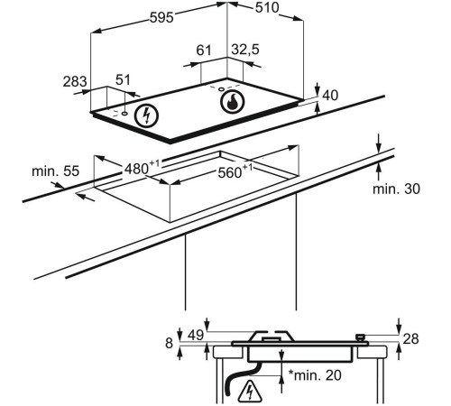 Варильна поверхня газова ELECTROLUX KGS6426SX