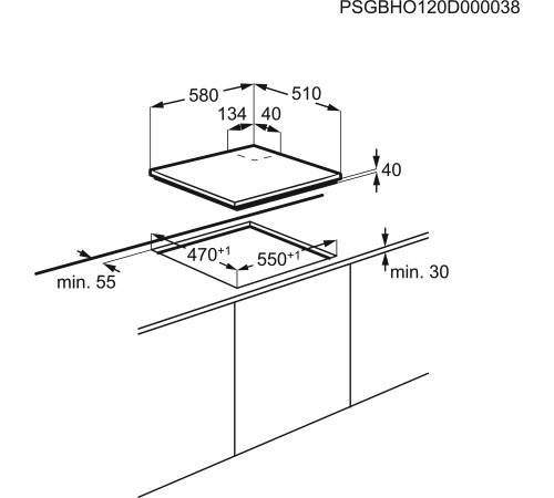 Варильна поверхня комбінована ELECTROLUX EGE6182NOK