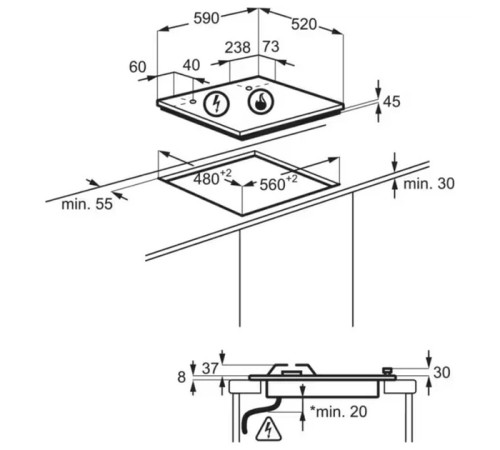 Варильна поверхня газова ELECTROLUX KGG64362S