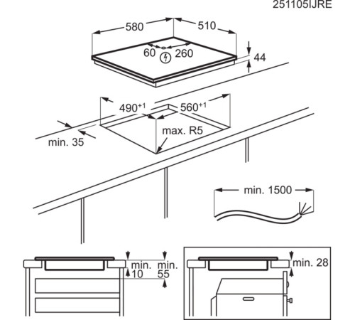 Варильна поверхня індукційна ELECTROLUX EIS62453IT