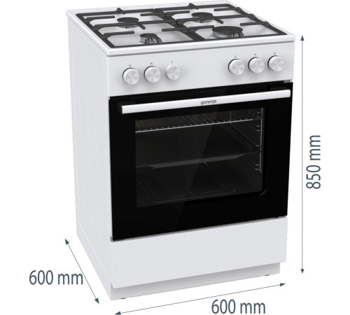 Плита газова GORENJE GG 6A10 WFFM