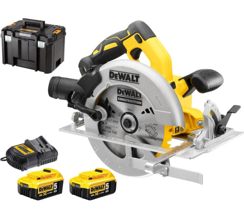 Циркулярна пила акумуляторна Dewalt DCS570P2 18V 184 мм (2 x акумулятора)