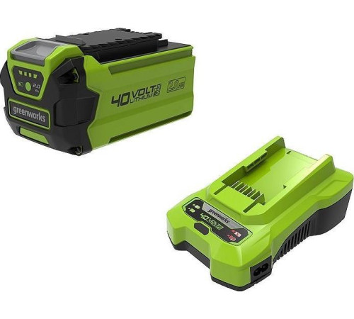 Акумулятор Greenworks Set 2 Ач + зарядний пристрій 2 А 40 В (GSK40B2) Акумулятор Greenworks Set 2 Ач + зарядний пристрій 2 А 40 В (GSK40B2)