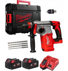 Перфоратор акумуляторний Milwaukee SDS-Plius M18 BLHX-502X (18V) 2x5.0Ah 2.3J