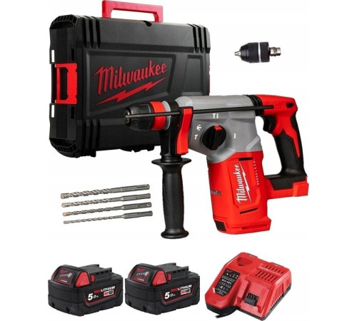 Перфоратор акумуляторний Milwaukee SDS-Plius M18 BLHX-502X (18V) 2x5.0Ah 2.3J