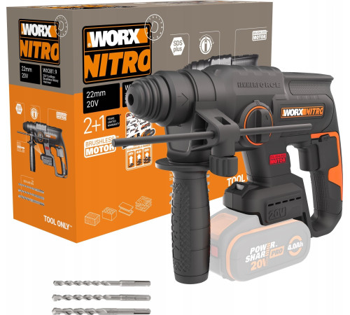 Безщіточний перфоратор Worx WORX WX381.9 20V 2.0J Безщіточний перфоратор Worx WORX WX381.9 20V 2.0J
