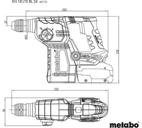 Акумуляторний перфоратор Metabo KH 18 LTX BL 24 (без акумулятора)