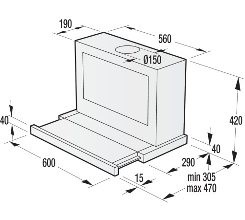 Витяжка вбудована телескопічна GORENJE BHP 623 E8X